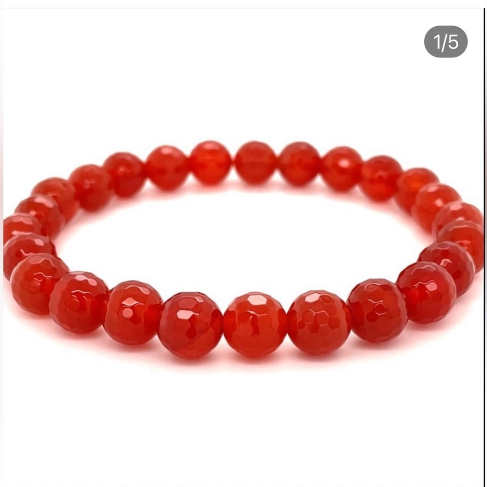 Sparky and Beautiful Orange Carnelian Stretch Bracelet